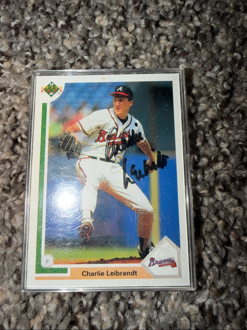 Autographed Baseball Trading Card - White & Blue Design